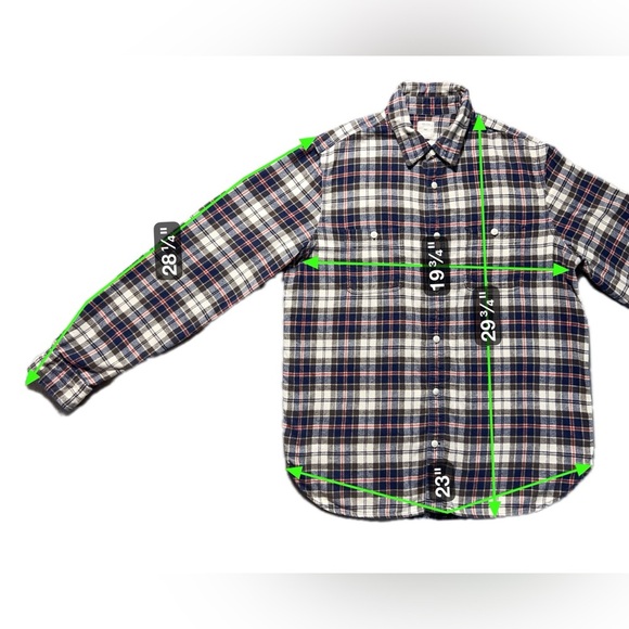 Gap Men’s Flannel Shirt Large Red Gray Plaid Button Up Cotton Long Sleeve Casual - Picture 2 of 5